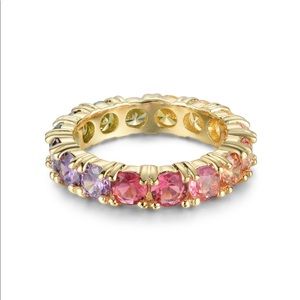 18k Gold Plated Rainbow Eternity Band